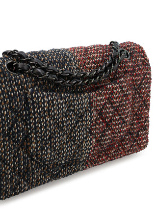 Classic Medium Two-Tone Tweed Double Flap Bag