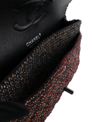 Classic Medium Two-Tone Tweed Double Flap Bag