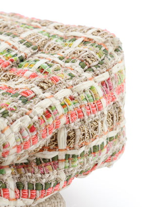 Classic Mini Rectangle Multicolour Tweed Raffia Flap Bag