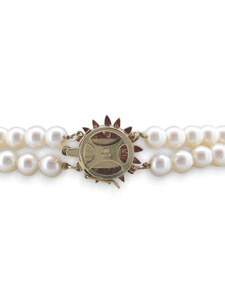 Akoya Sapphire Pearl Double Necklace