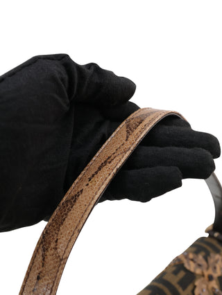 Embroidered Zucca Baguette Shoulder Bag