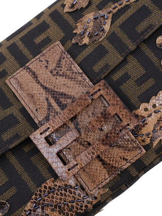 Embroidered Zucca Baguette Shoulder Bag