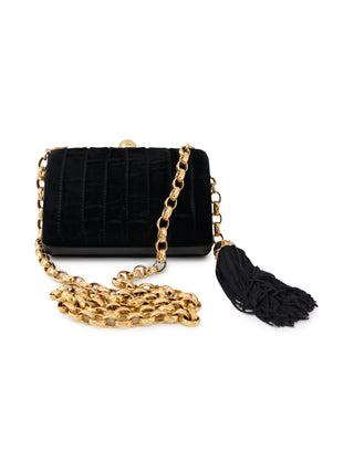 Velvet Clutch Crossbody Chain Bag