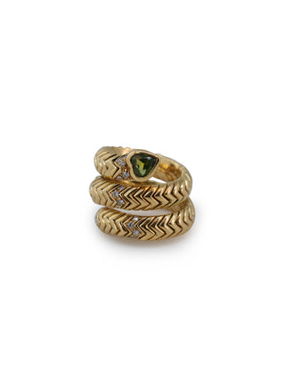 Spiga Diamond Peridot Ring