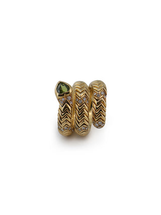 Spiga Diamond Peridot Ring