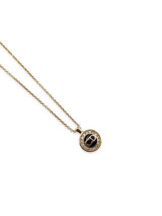 Circular CD Logo Pendant Necklace