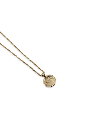 Circular CD Logo Pendant Necklace