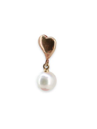 Heart Pearl Drop Earrings