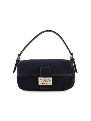 Denim Baguette Shoulder Bag