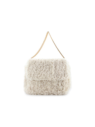 Gourmette Shearling Chain Shoulder Bag