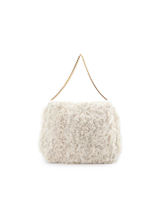 Gourmette Shearling Chain Shoulder Bag