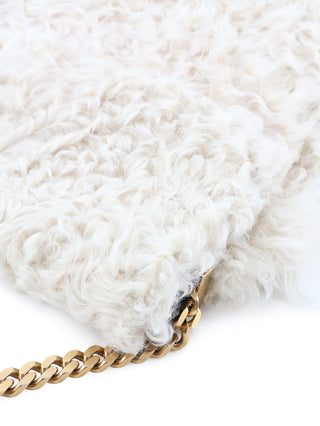 Gourmette Shearling Chain Shoulder Bag