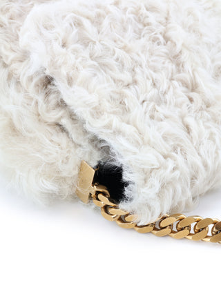 Gourmette Shearling Chain Shoulder Bag