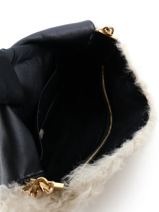 Gourmette Shearling Chain Shoulder Bag