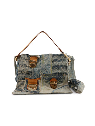 Monogram Denim Patchwork Posty Shoulder Bag