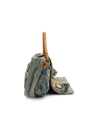 Monogram Denim Patchwork Posty Shoulder Bag
