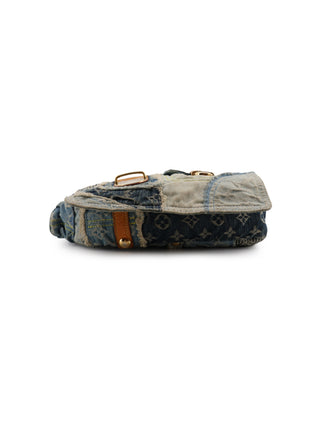 Monogram Denim Patchwork Posty Shoulder Bag