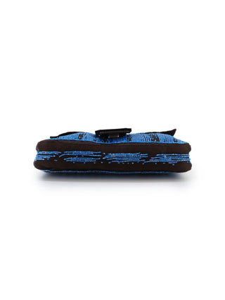 Satin Beaded Baguette Shoulder Bag