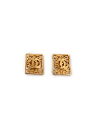 CC Square Clip-On Earrings