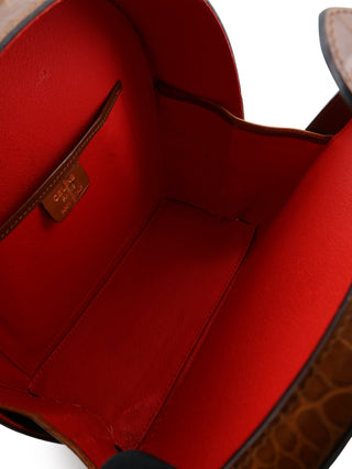 Croc Embossed Vanity Handbag