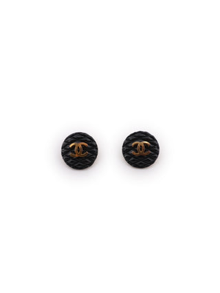 Quilted CC Logo Clip-On Earrings
