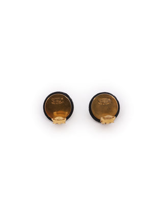 Quilted CC Logo Clip-On Earrings