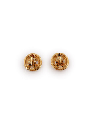 Ribbed CC Logo Clip-On Earrings