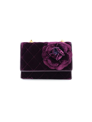 Velvet Camellia Flap Bag