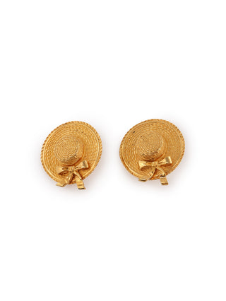 Straw Hat Motif Earrings