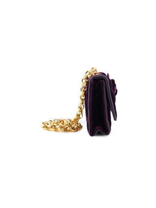 Velvet Camellia Flap Bag