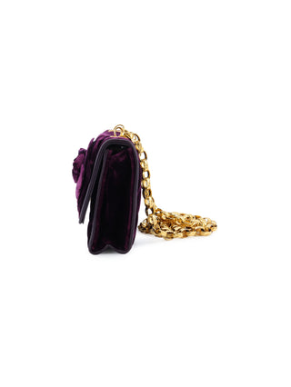 Velvet Camellia Flap Bag
