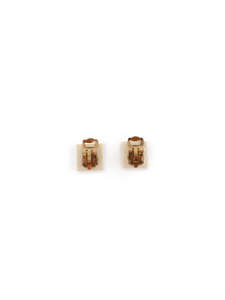 CC Logo Inlay Square Earrings