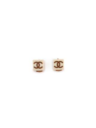 CC Logo Inlay Square Earrings