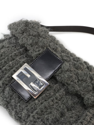 Wool Baguette Shoulder Bag