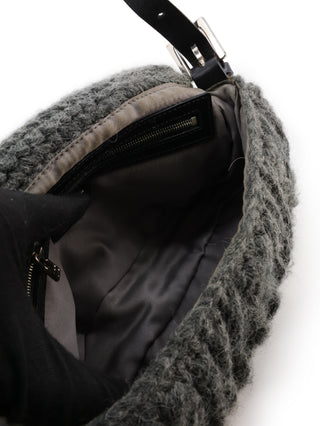Wool Baguette Shoulder Bag