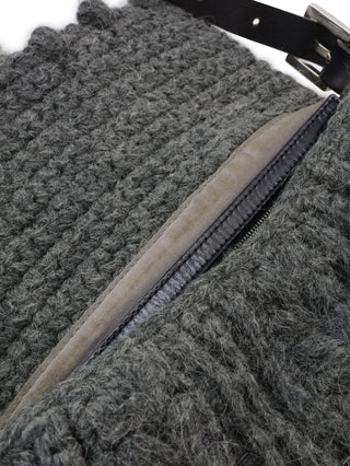 Wool Baguette Shoulder Bag
