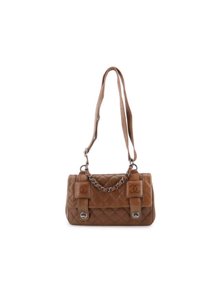 Dual Turnlock Flap Shoulder Bag