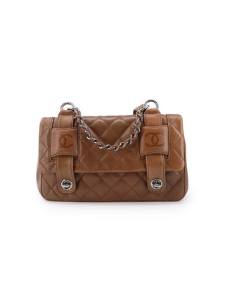 Dual Turnlock Flap Shoulder Bag