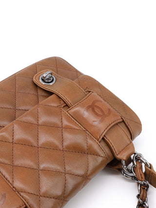Dual Turnlock Flap Shoulder Bag