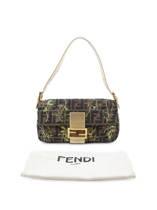 Zucca Floral Embroidered Baguette Handbag