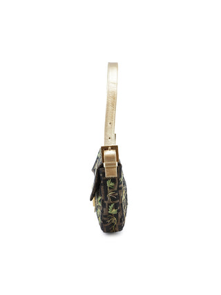 Zucca Floral Embroidered Baguette Handbag
