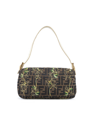 Zucca Floral Embroidered Baguette Handbag