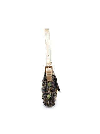 Zucca Floral Embroidered Baguette Handbag