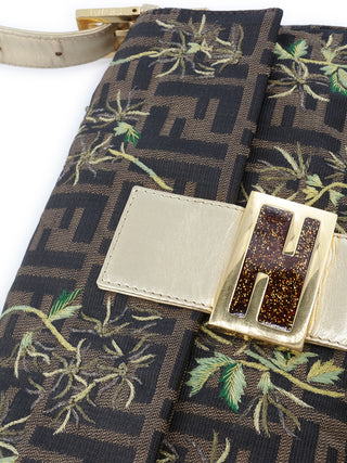 Zucca Floral Embroidered Baguette Handbag