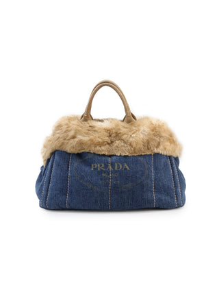 Canapa Fur Denim Tote Bag