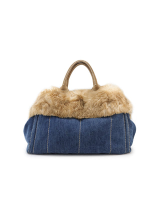 Canapa Fur Denim Tote Bag