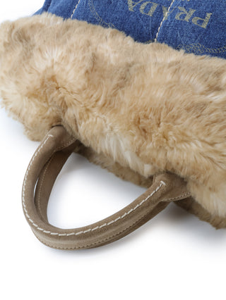 Canapa Fur Denim Tote Bag