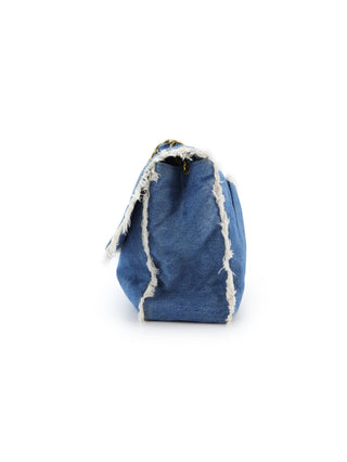 Denim Maxi Single Flap Shoulder Bag