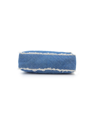 Denim Maxi Single Flap Shoulder Bag