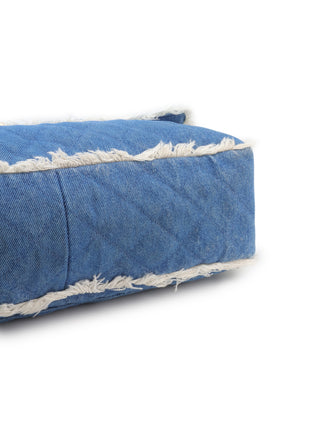 Denim Maxi Single Flap Shoulder Bag